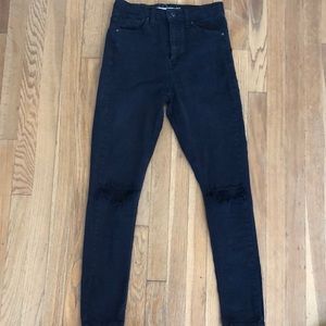 black rip skinny jeans